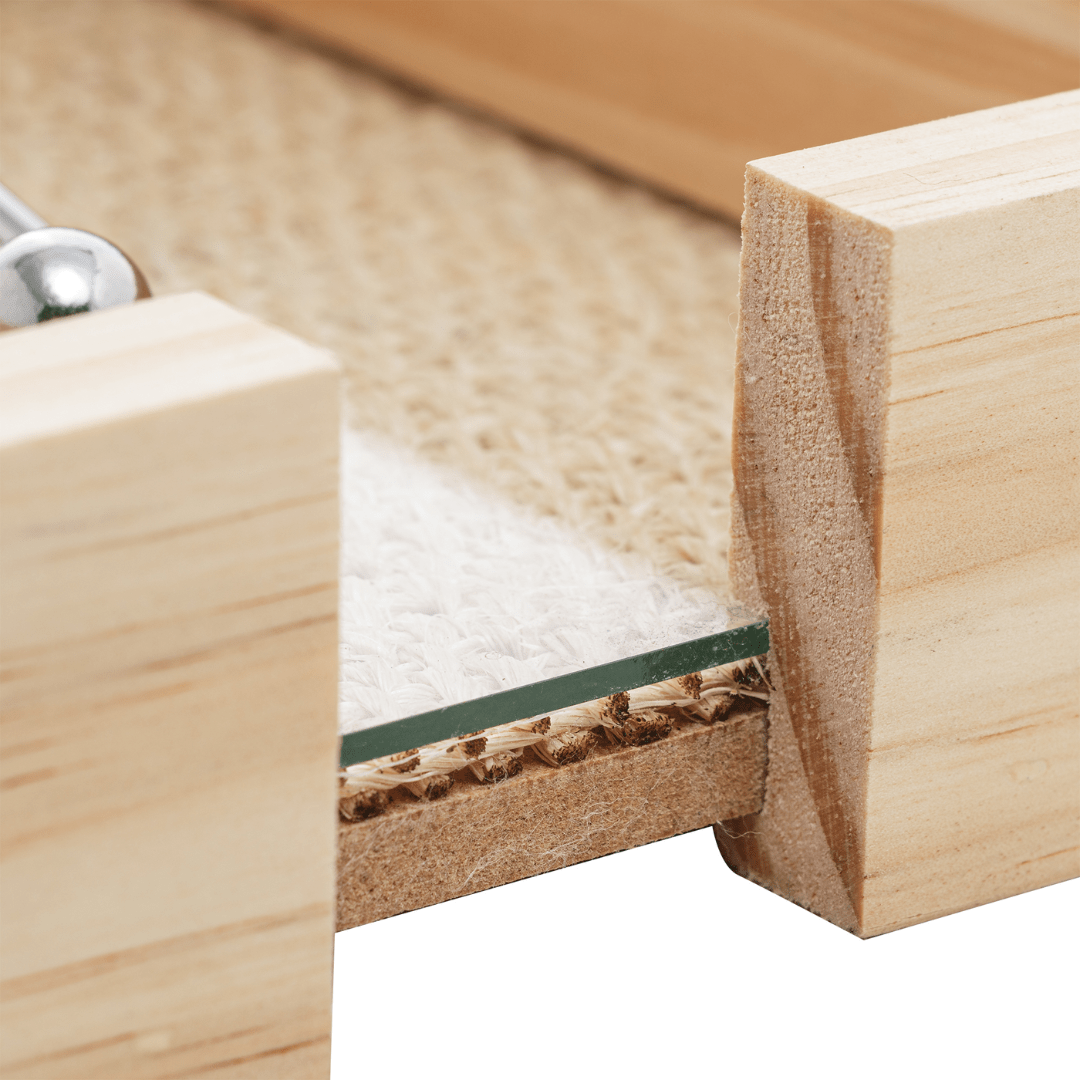 Porta Guardanapos de Madeira com Fundo Sisal e Aramado 16cm - Ela Decora