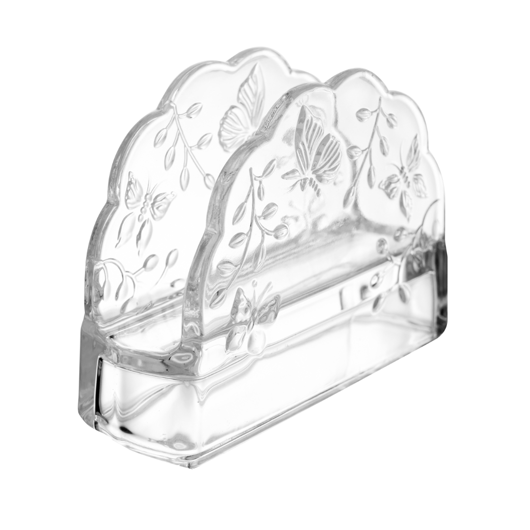 Porta Guardanapos em Cristal Ecológico New Butterfly 10,5cm - Ela Decora