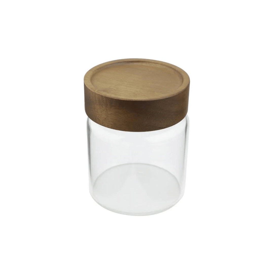 Porta Mantimento em Vidro Borossilicato com Tampa de Bambu 300ml - Ela Decora