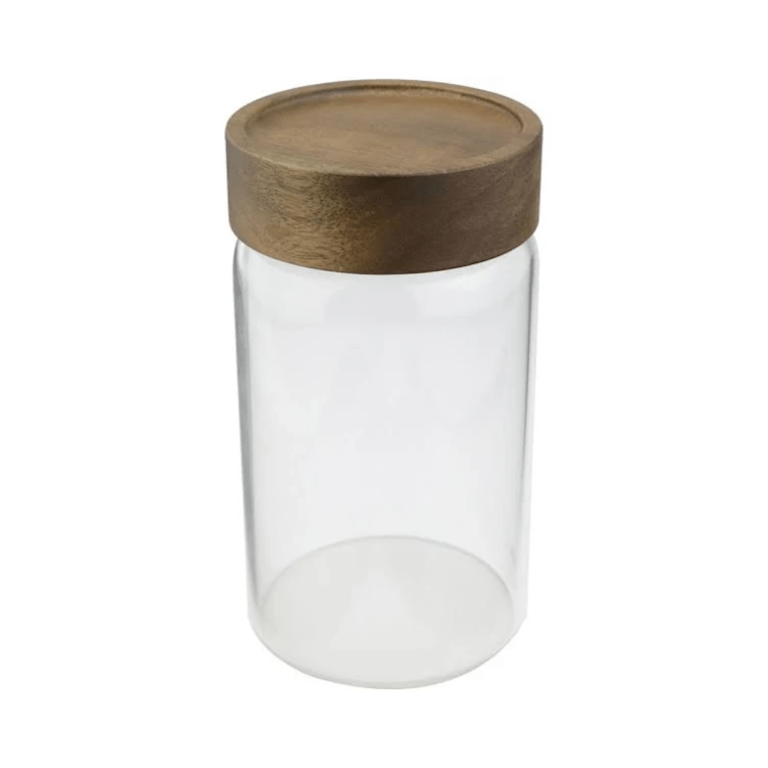 Porta Mantimento em Vidro Borossilicato com Tampa de Bambu 550ml - Ela Decora
