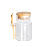 Porta Mantimento em Vidro com Tampa e Colher de Bambu 150ml - Ela Decora