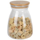 Porta Mantimento Vidro Borossilicato com Tampa de Bambu 1 Litro - Ela Decora
