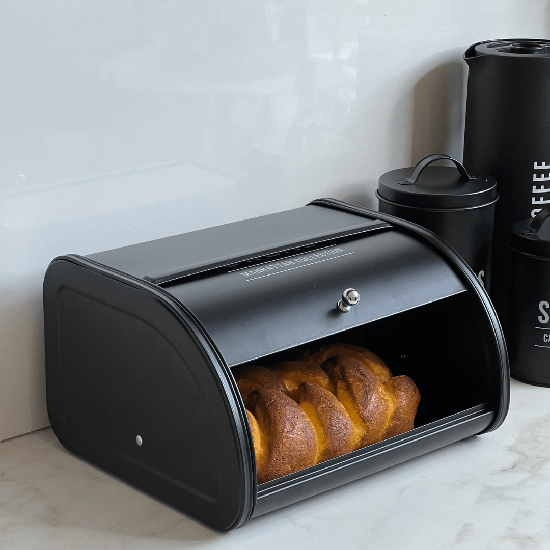 Porta Pão Manhattan Preto 30cm - Ela Decora