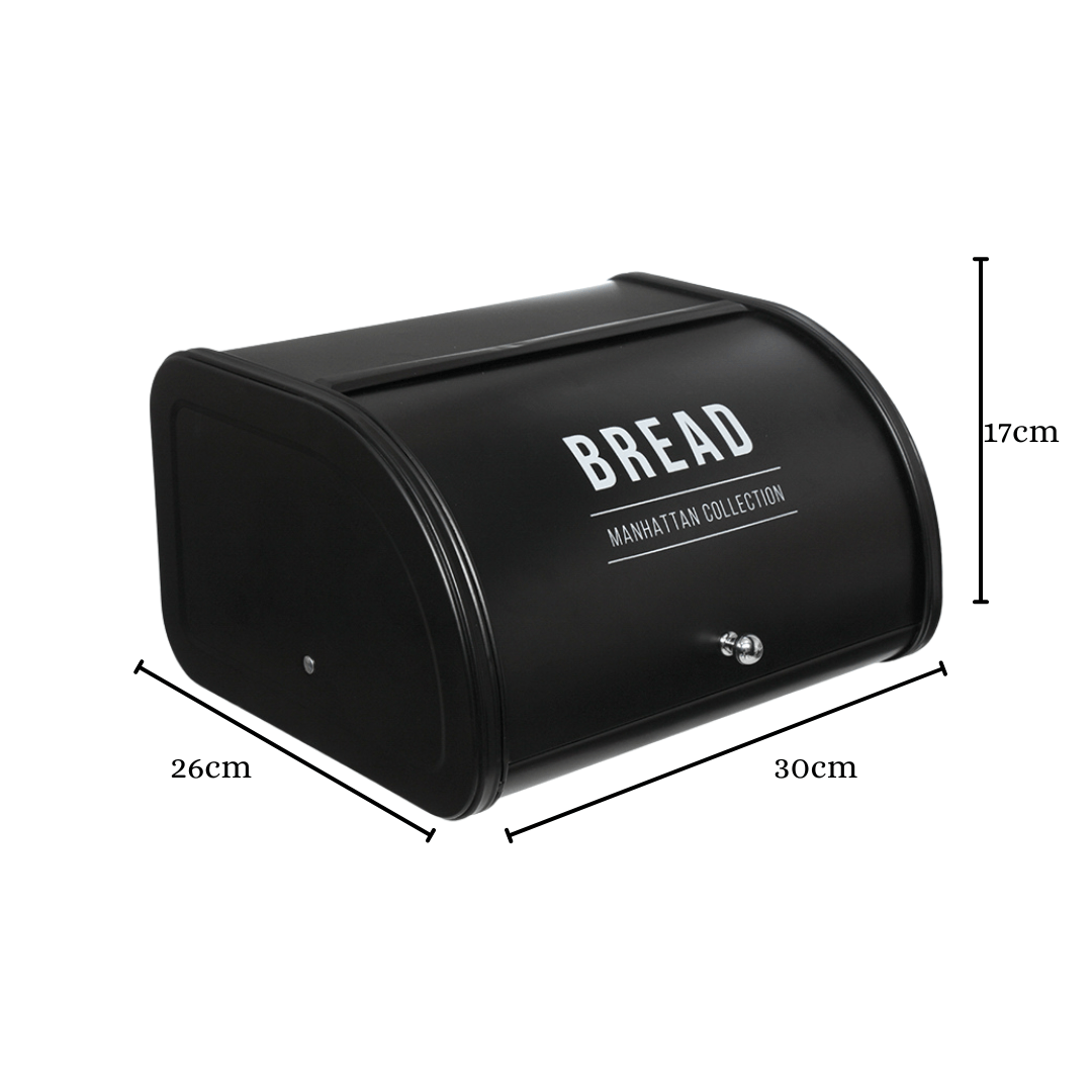 Porta Pão Manhattan Preto 30cm - Ela Decora
