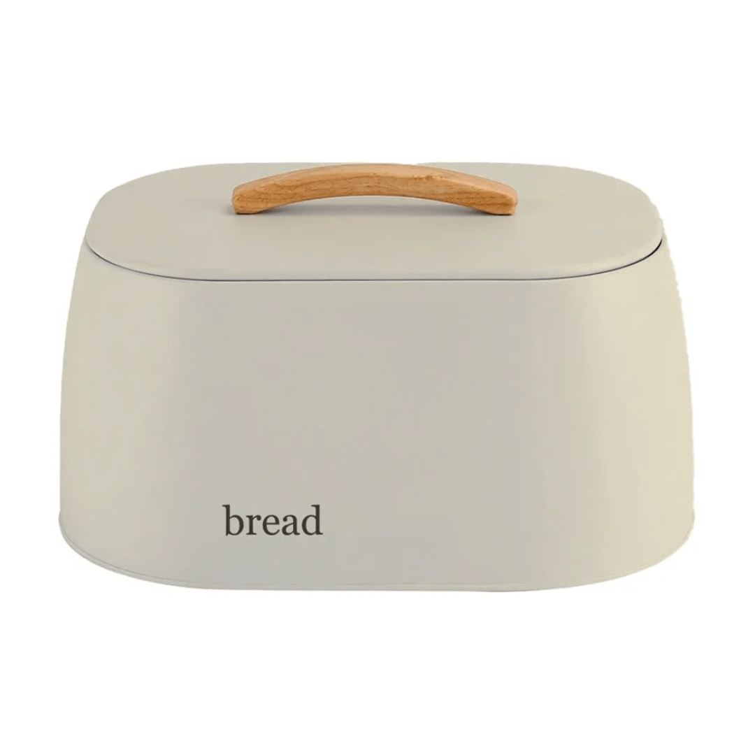 Porta Pão Sense com Alça de Bambu Bege 33,5cm - Ela Decora