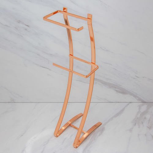 Porta Papel Higiênico Aço Piatina 2 Rolos Rose Gold - Ela Decora