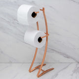 Porta Papel Higiênico Aço Piatina 2 Rolos Rose Gold