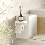 Porta Papel Higiênico com Porta Objeto Fixação Adesivo Branco Linha Flex - Ela Decora