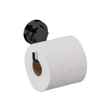 Porta Papel Higiênico em Aço Com Ventosa Ônix Luxo - Ela Decora