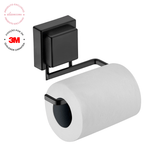 Porta Papel Higiênico Fixação 3M Preto Fosco - Ela Decora