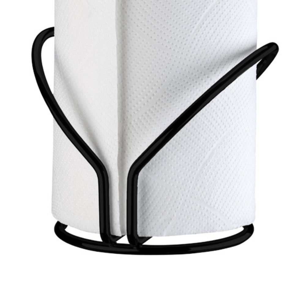 Porta Papel Toalha De Mesa Aço Preto Fosco Black - Ela Decora
