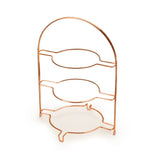 Porta Pratos Triplo Aço Piatina Rose Gold - Ela Decora