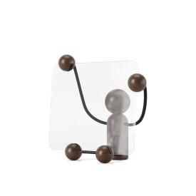 Porta Retrato de Mesa Woody Madeira Escura Noz 13x18 - Ela Decora