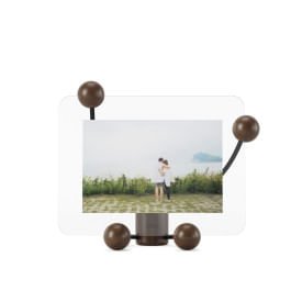 Porta Retrato de Mesa Woody Madeira Escura Noz 13x18 - Ela Decora