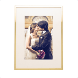 Porta Retrato em Aço Inox Basic Dourado 10cm x 15cm - Ela Decora