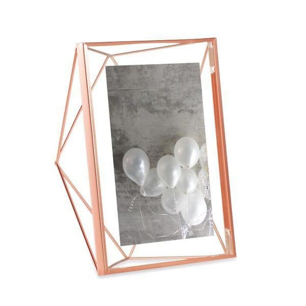 Porta Retrato Prisma 17,8 cm x 12,7 cm Rose Gold - Ela Decora
