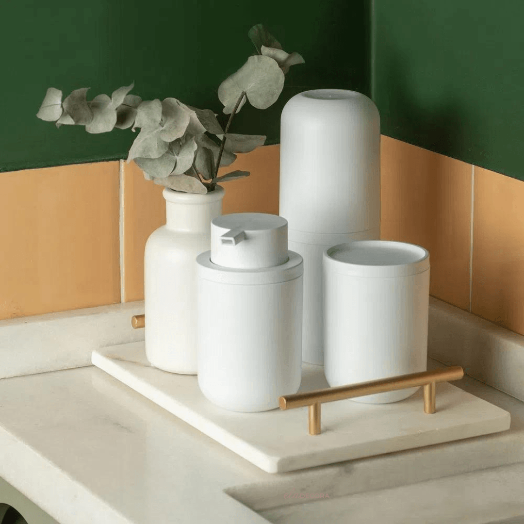 Porta Sabonete Liquido Bold Branco 300ml - Ela Decora