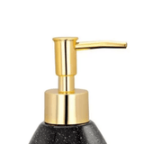 Porta Sabonete Líquido Dispenser Cerâmica Pêra Constelação Preto e Dourado - 17,5 cm - Ela Decora