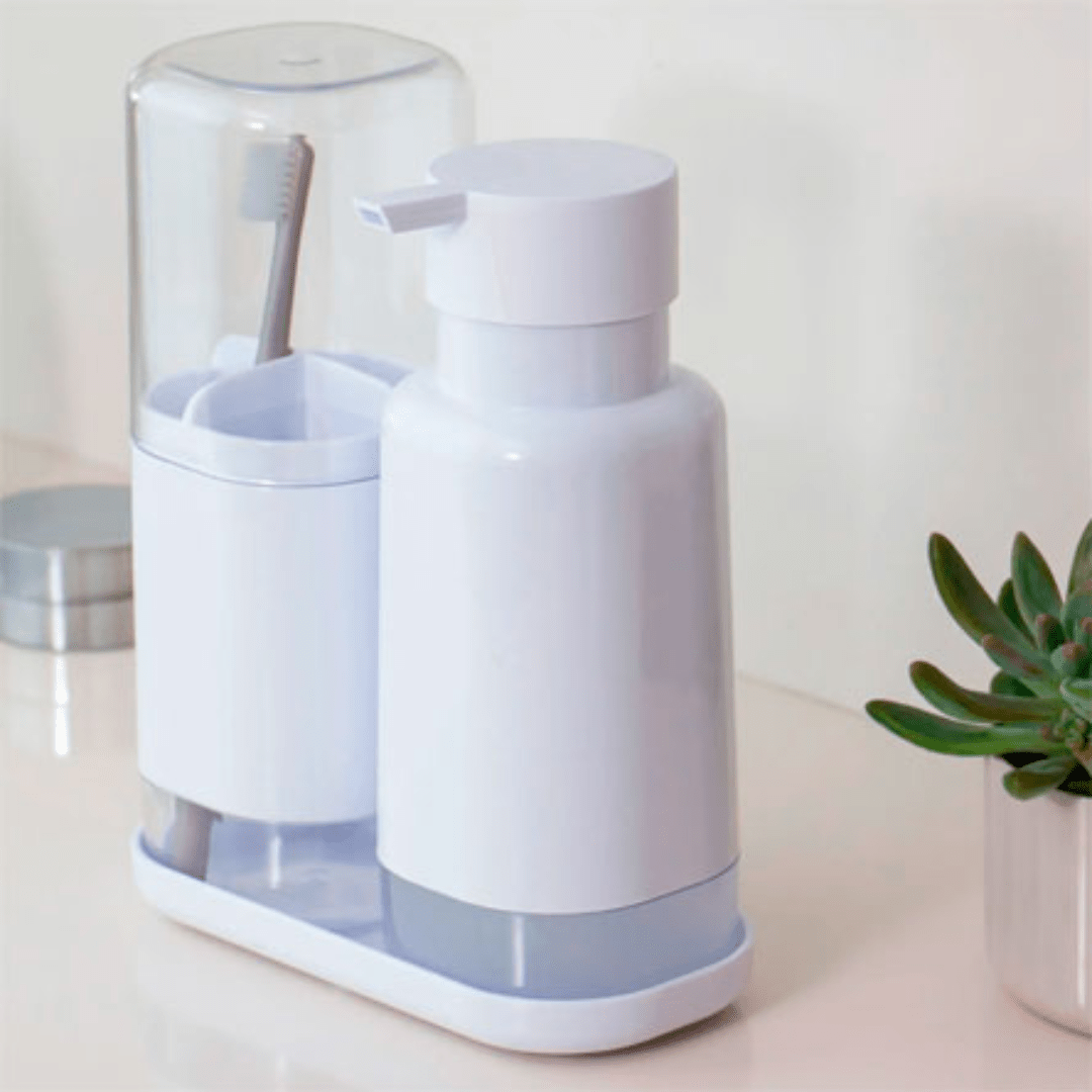 Porta Sabonete Liquido Dual Branco 500ml - Ela Decora