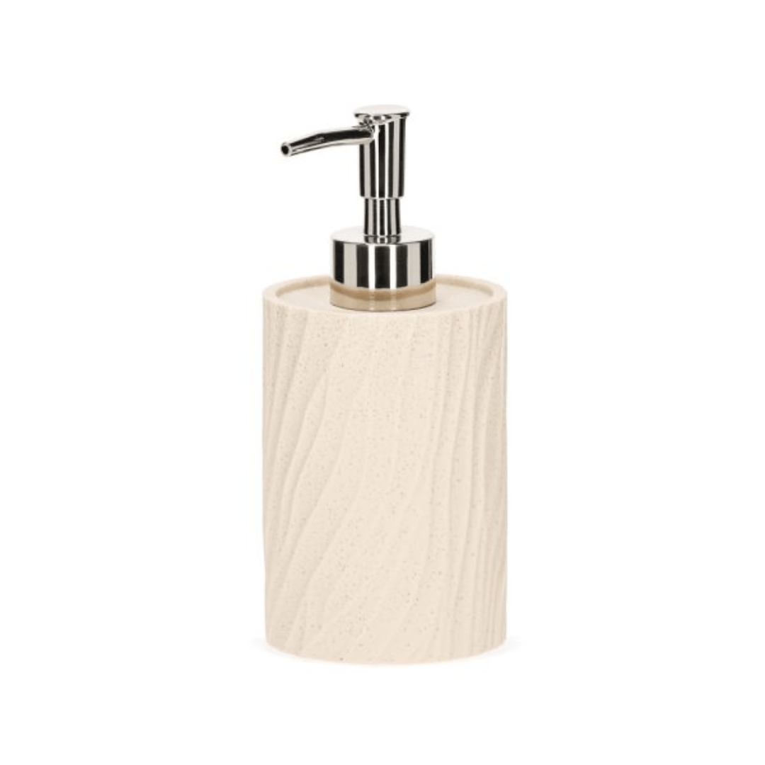 Porta Sabonete Liquido em Polirresina Bege 17cm - Ela Decora