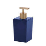 Porta Sabonete Líquido Linha Quadratta Azul Marinho e Dourado - Ela Decora