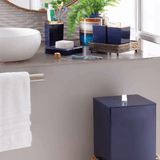 Porta Sabonete Líquido Linha Quadratta Azul Marinho e Dourado - Ela Decora