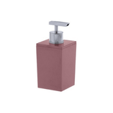 Porta Sabonete Líquido Linha Quadratta Rosa e Cromado - 300 ml - Ela Decora
