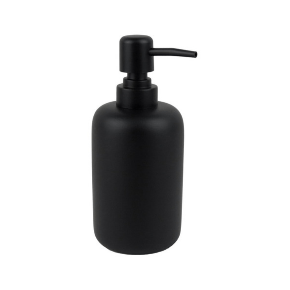 Porta Sabonete Líquido ou Álcool Gel Em Cimento Preto Fosco - 17 cm - Ela Decora