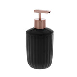 Porta Sabonete Líquido Redondo Linha Canelatta Preto e Rose Gold - Ela Decora