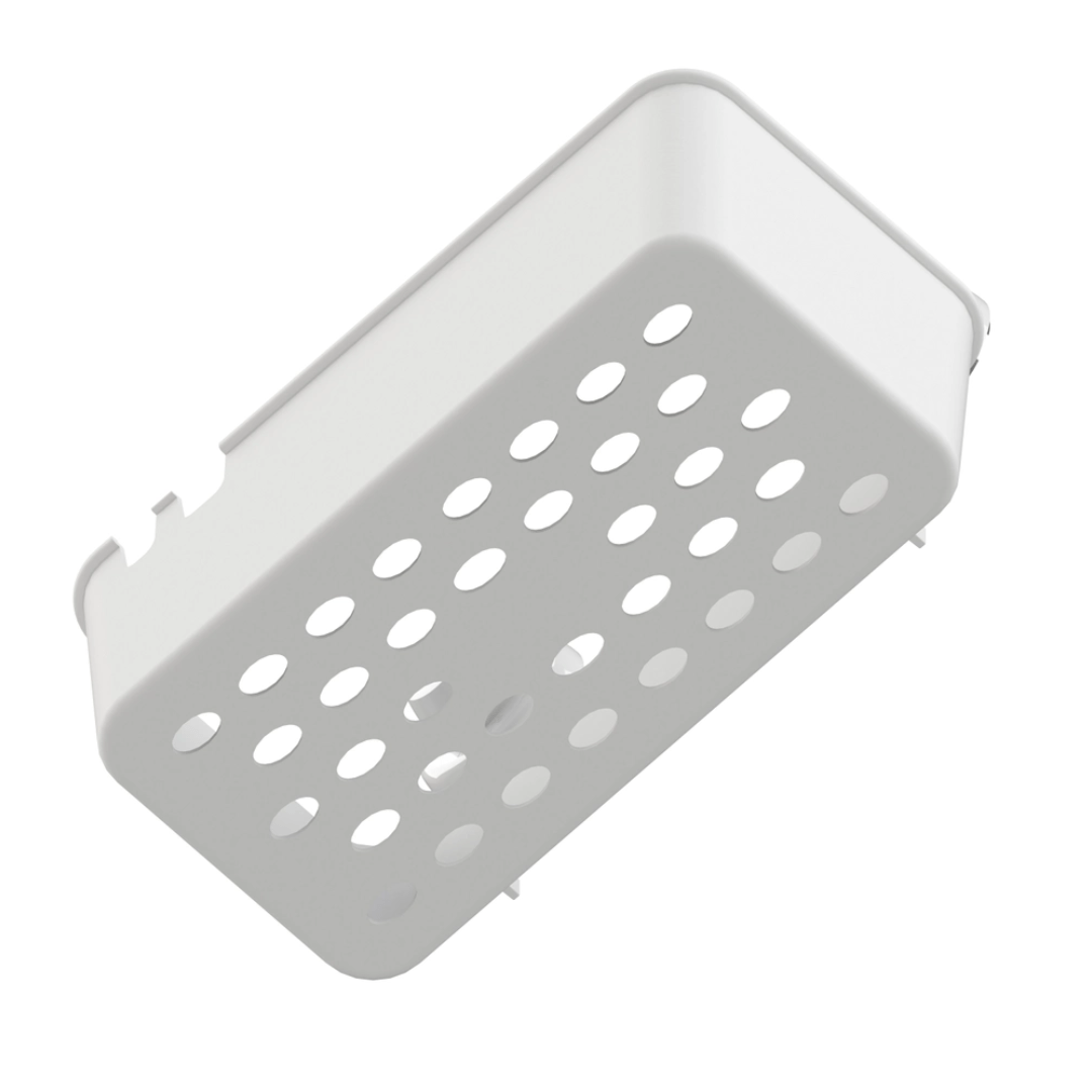 Porta Shampoo com Ventosa em Plástico Branco - Ela Decora