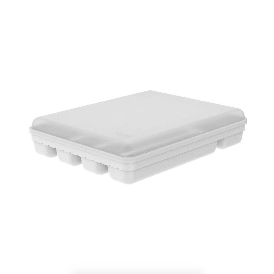 Porta Talheres e Utensílios Organizador de Gaveta em Polipropileno com Tampa Branco Logic - Ela Decora