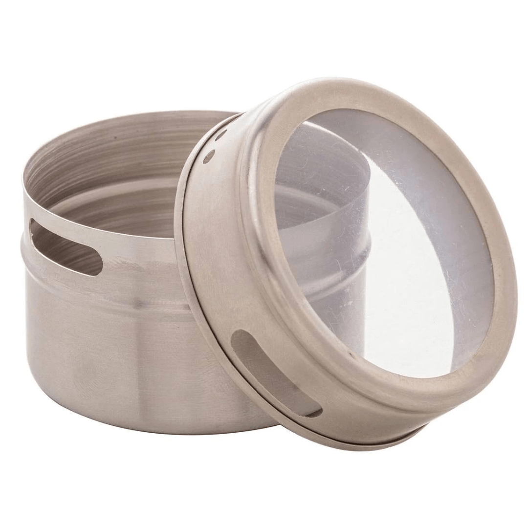 Porta Tempero com Tampa Imantado Cromado 6,5cm - Ela Decora
