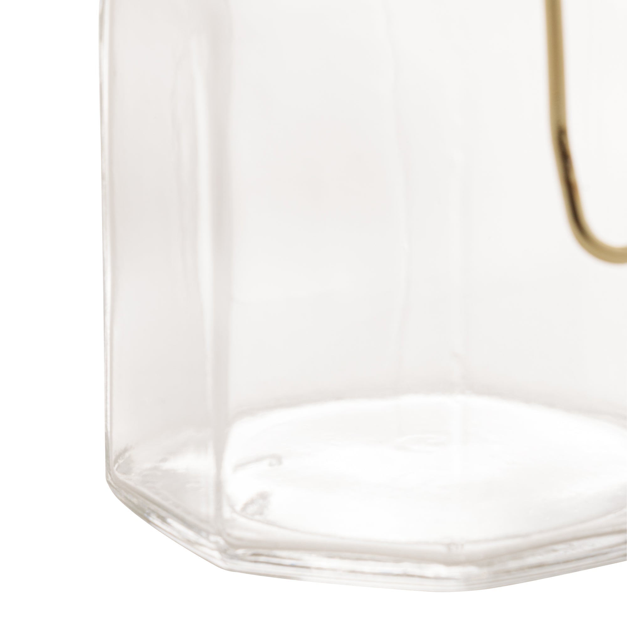 Porta Tempero Hermético de Vidro e Metal Dourado - 8 cm - Ela Decora