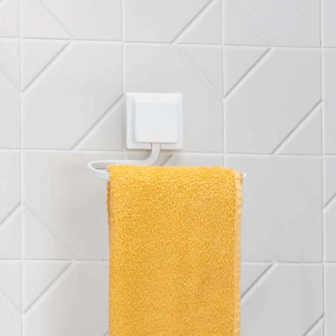 Porta Toalha de Rosto e Mãos Aço Piatina 3M Branco - Ela Decora