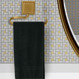Porta Toalha de Rosto e Mãos de Piatina Dourado Fosco 3M - Ela Decora