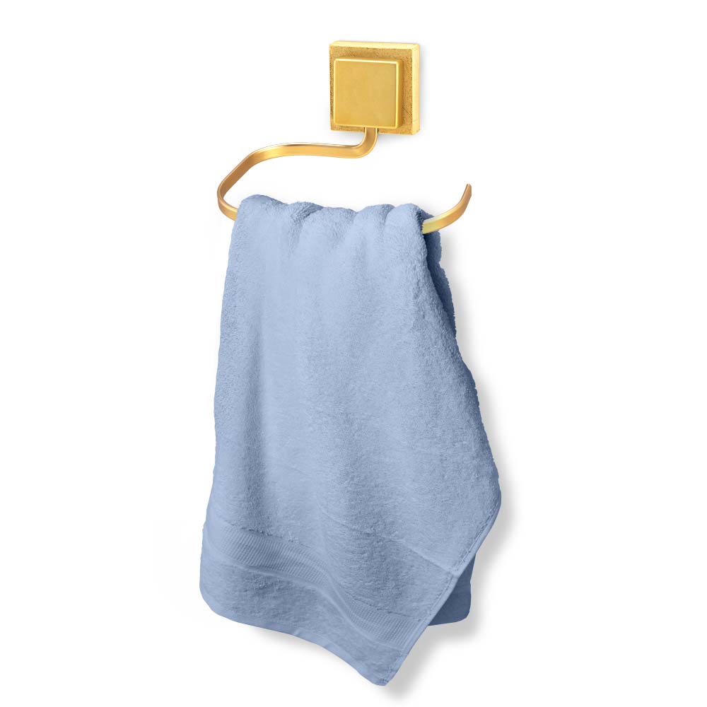 Porta Toalha de Rosto e Mãos de Piatina Dourado Fosco 3M - Ela Decora