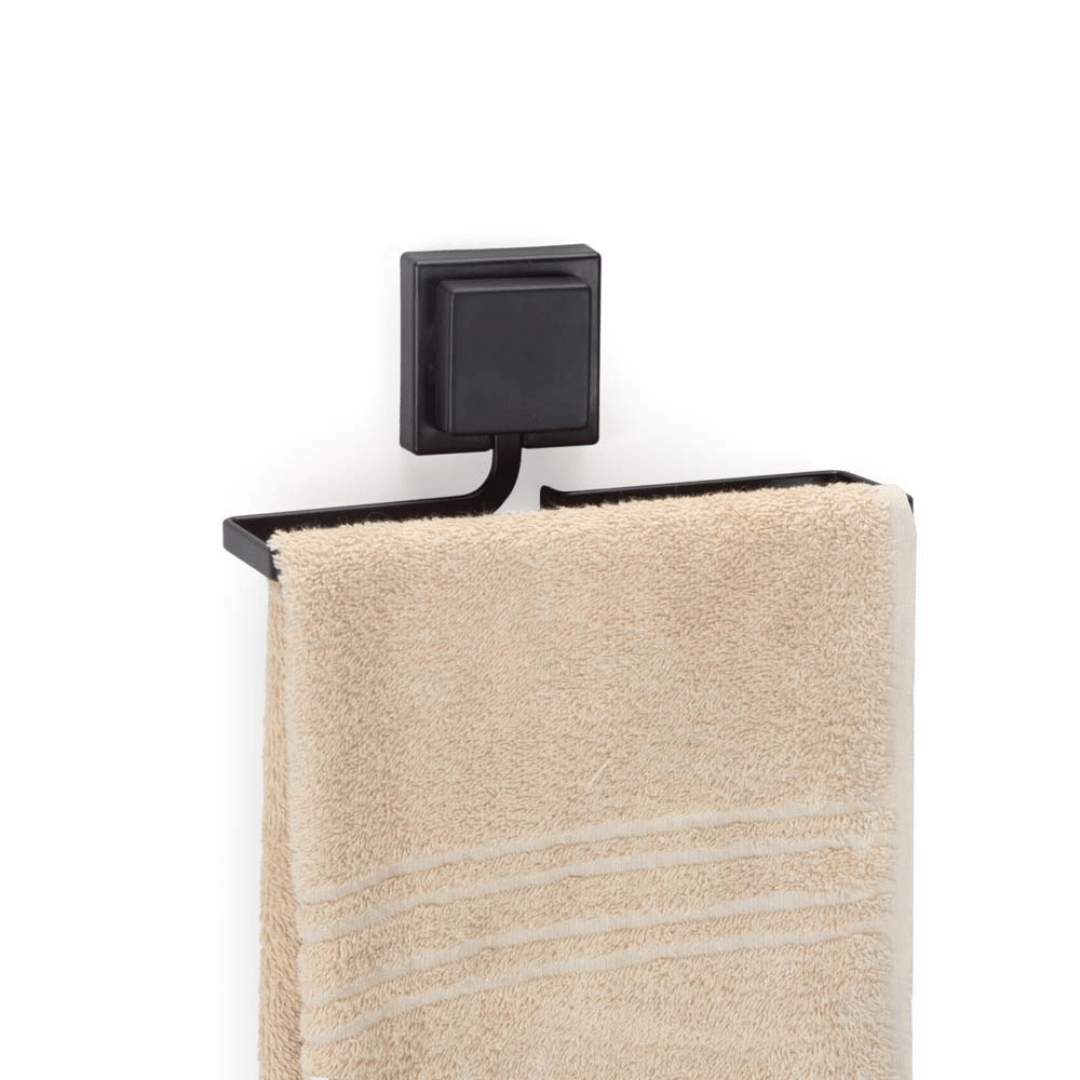 Porta Toalha de Rosto Piatina Fixação 3M Preto 20cm - Ela Decora