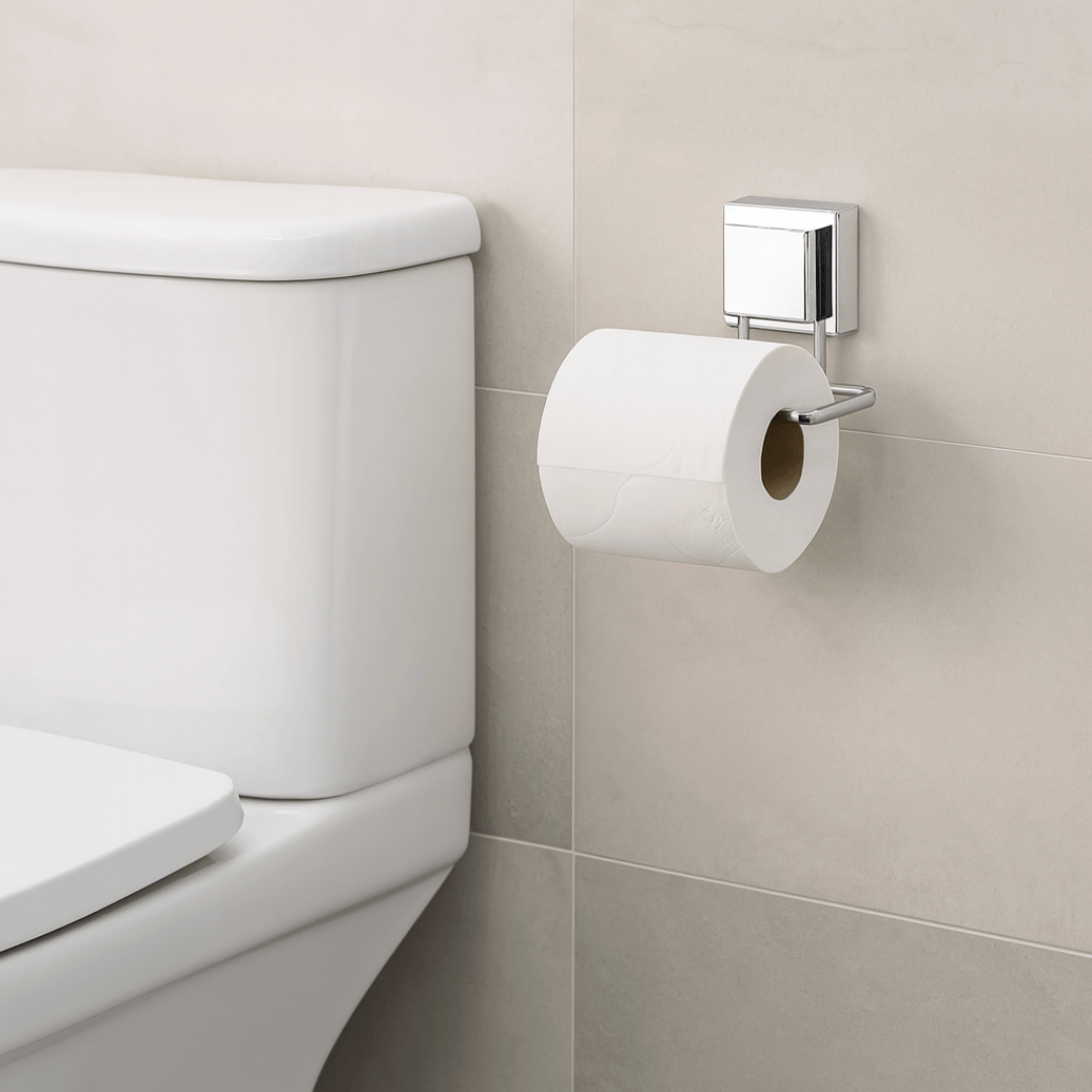Suporte para Papel Higiênico Inox Fixação com Ventosa
