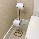 Suporte para Papel Higiênico de Chão 2 Rolos Dourado