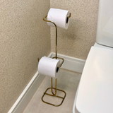 Suporte para Papel Higiênico de Chão 2 Rolos Dourado