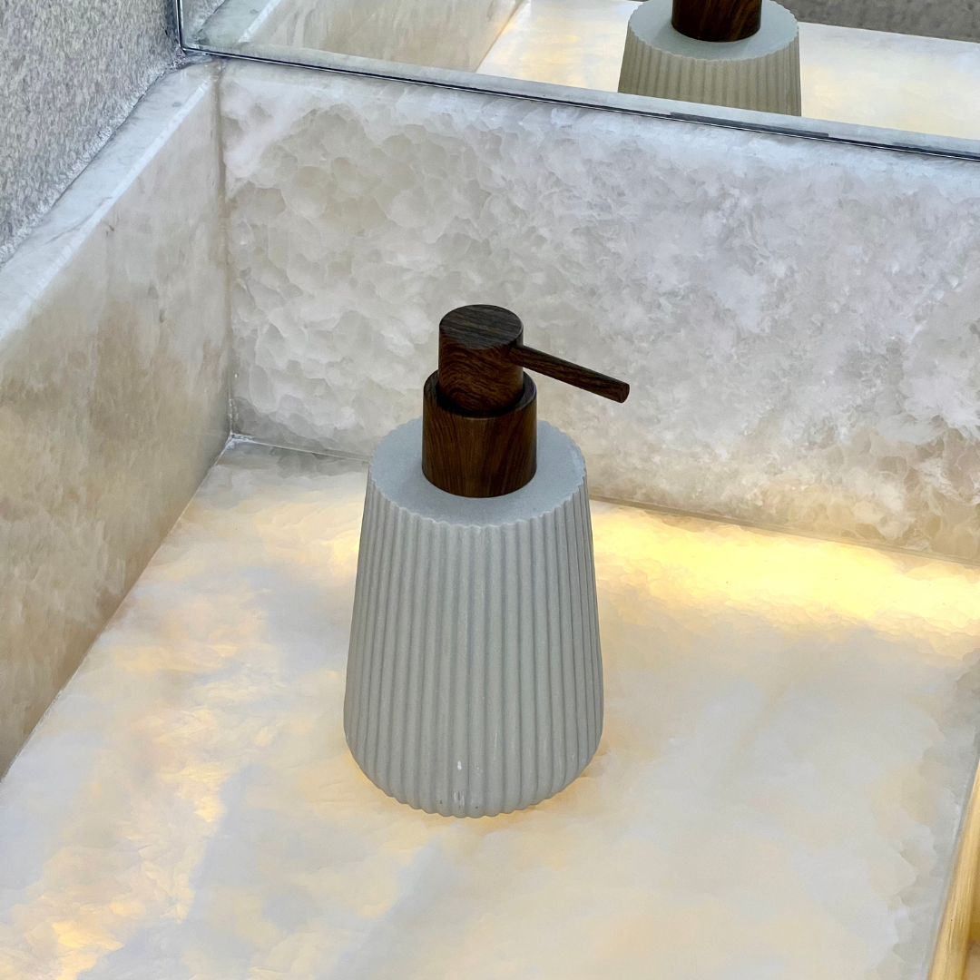 Porta Sabonete Líquido Striato Bege 245ml