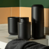 Porta Escova, dispenser e porta algodão bold preto