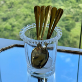 Copo Porta Talheres de Cristal de Chumbo com Detalhes em Formato de Coração