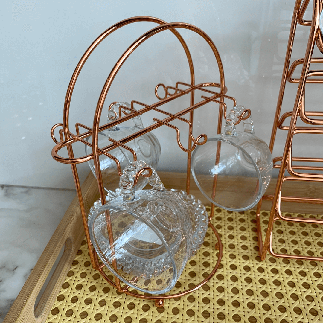 Porta Xícaras de Café Rose Gold