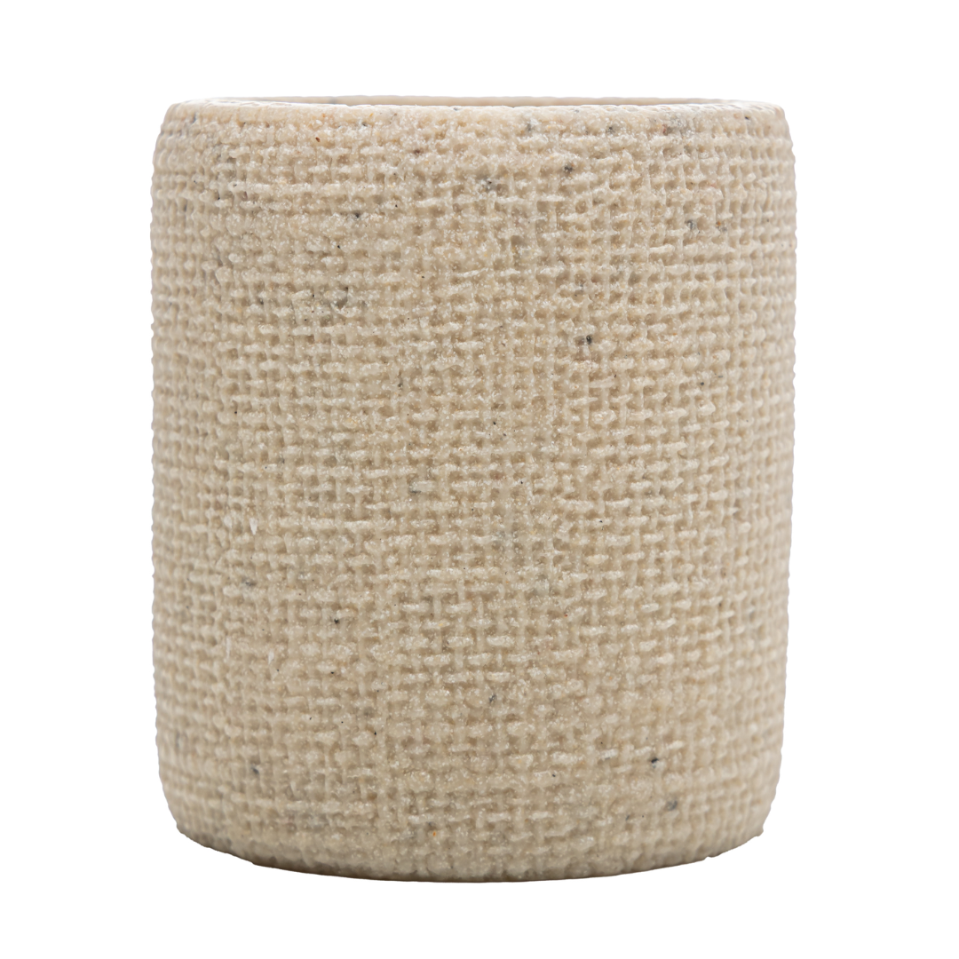 Porta Escova em Poliresina Linen Bege 9cm