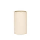 Copo Porta Escova em Cerâmica Bege 12cm
