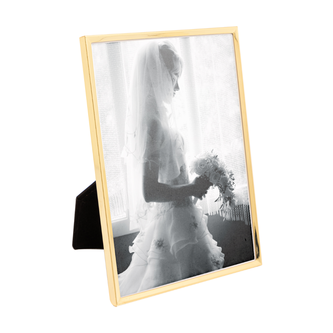 Porta Retrato em Aço Classic Dourado 13cmx18cm