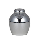 Pote Cerâmica com Tampa Round Chinese Style Prata - 10 cm - Ela Decora