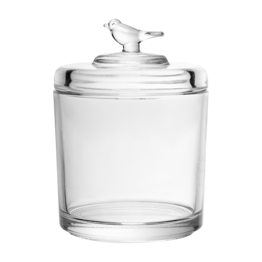 Pote com Tampa Bird Cristal 8,5cm - Ela Decora