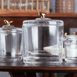 Pote com Tampa de Cristal Ecológico Golden Bird 14,5cm - Ela Decora